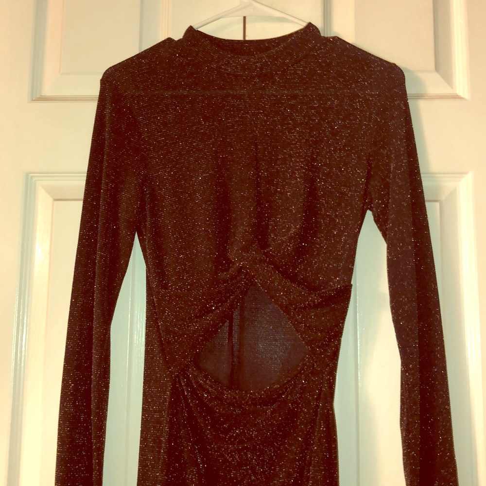 Black and gold dress